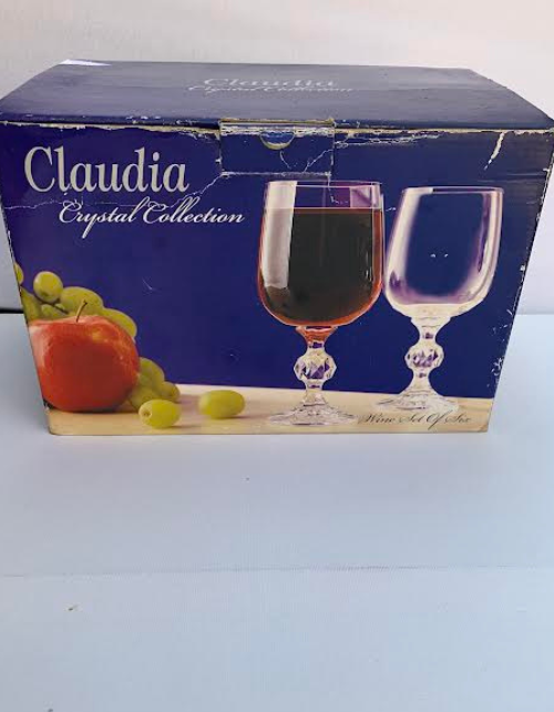 Claudia Crystal Wine Glasses Set Of 6 -