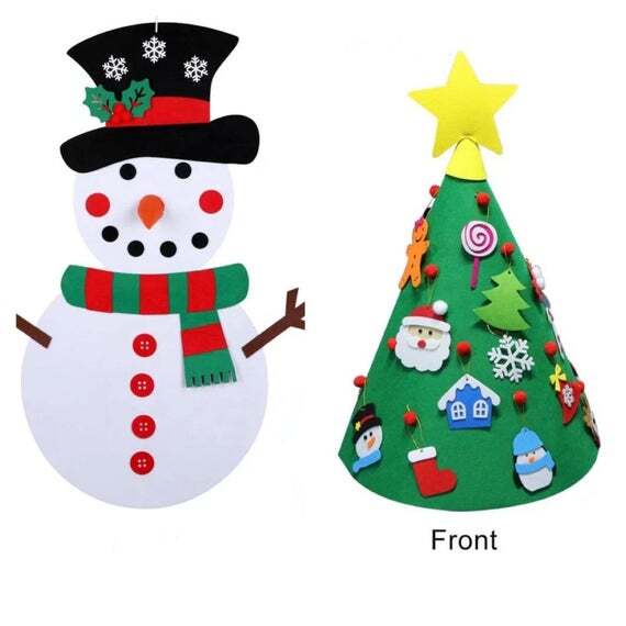 Christmas gift Felt Christmas tree Wall hanging Kids DIY | Etsy