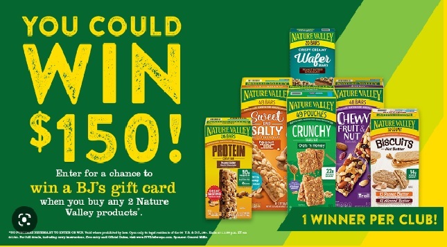 Nature Valley And BJs Sweepstakes - Enter To Win Gift Cards - gi